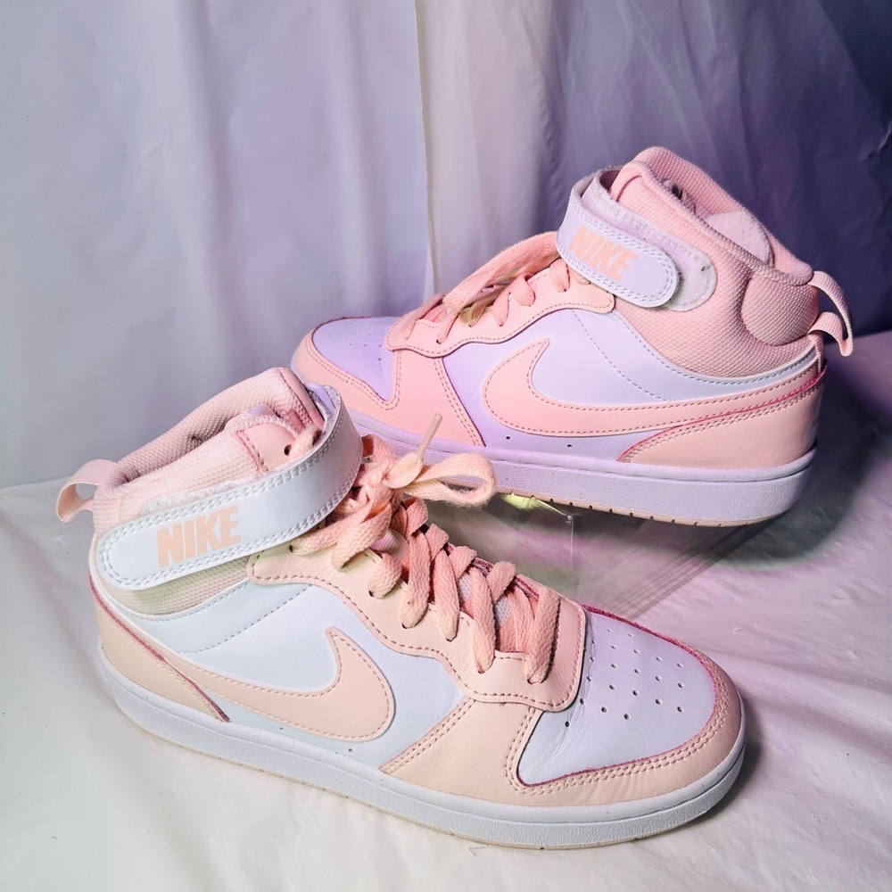 Nike Women’s Mid-Top Sneakers in Pink and White - Picture 3 of 10